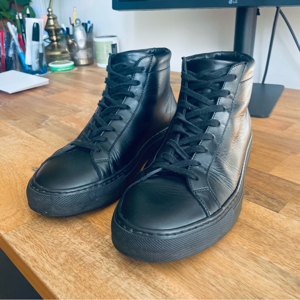 Artisan Lab Italian black leather sneakers
